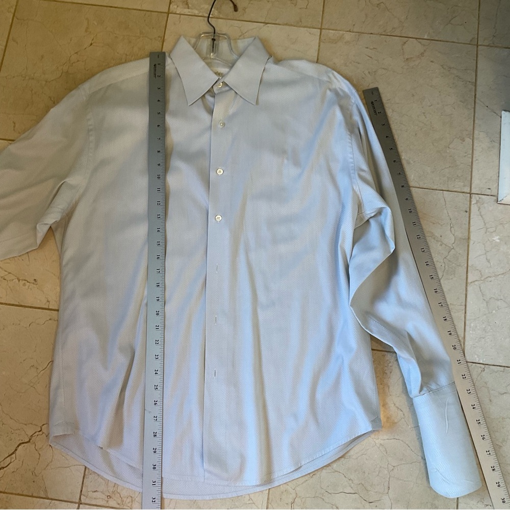 Craig Taylor Dress Shirt, French Cuffs, Luxury Designer and Fabric, Size 16.5 R - Picture 4 of 10